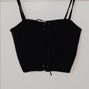 Adjustable string crop top